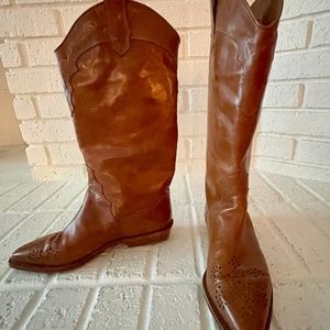 Joan & David brown vintage leather boots Size Narrow 61/2
